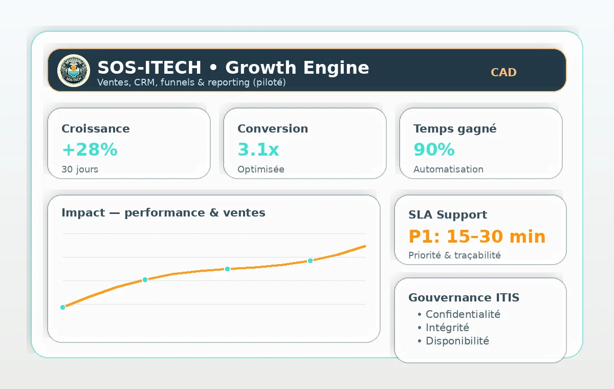 Aperçu Metaforma : tableau de bord (exemple)